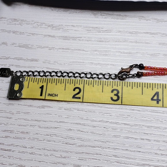 You and I Orange Red Chunky Glass Bead Necklace - Picture 6 of 6